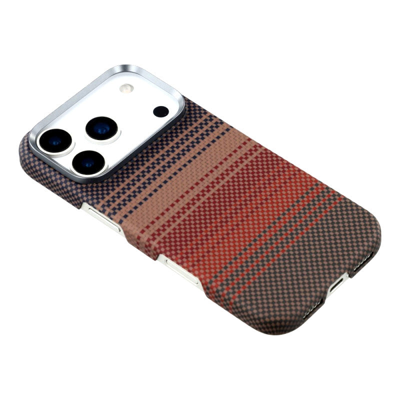 iPhone 17 Pro Max 0.4mm Ultra-Thin Real Aramid Carbon Fiber Case with Magsafe - Sunset